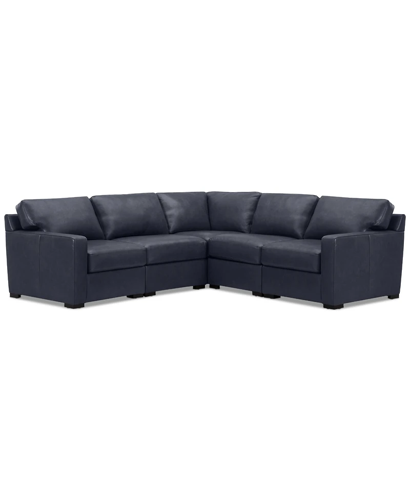 Radley 101" 5-Pc. Leather Square Corner L Shape Modular Sectional, Created for Macy's