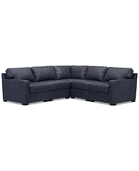 Radley 101" 5-Pc. Leather Square Corner L Shape Modular Sectional, Created for Macy's
