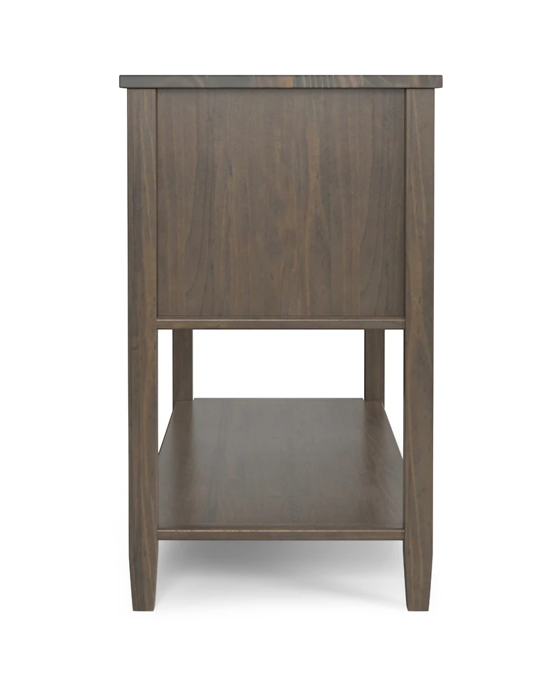 Simpli Home Ela Solid Wood Console Table in Smoky Brown