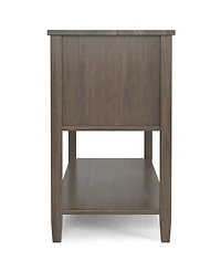 Simpli Home Ela Solid Wood Console Table in Smoky Brown