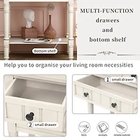 Simplie Fun Narrow Console Table, Slim Sofa Table With Three Storage Drawers And Bottom Shelf