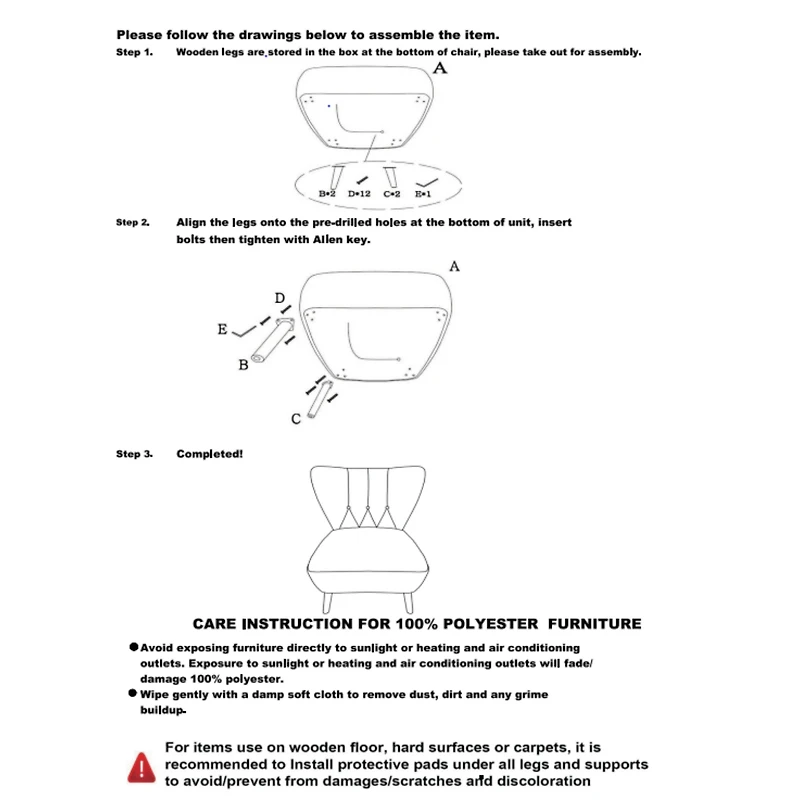 Simplie Fun Unique Style Accent Chair Velvet Covering Button-Tufted Back Brown Finish Wood Legs