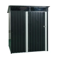 5FT X 3FT Outdoor Metal Storage Shed Transparent Plate Black