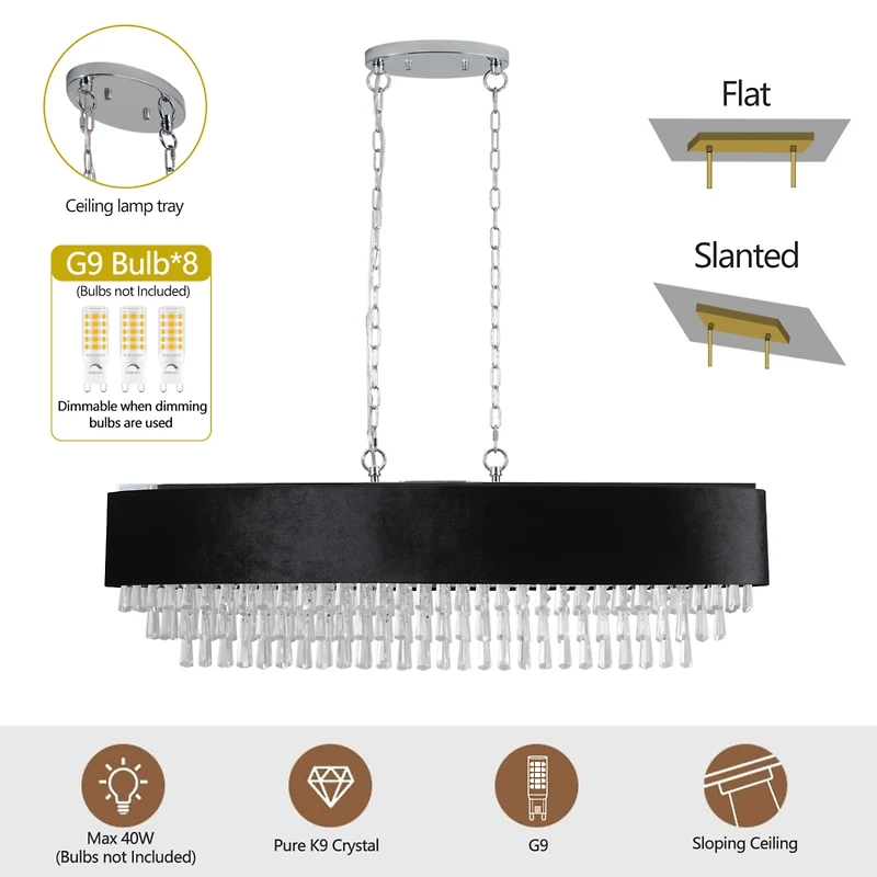 Streamdale Modern Crystal Chandelier for Living Room Decor