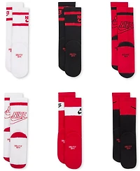 Nike Big Kids Everyday Cushioned Crew Socks, Pack of 6