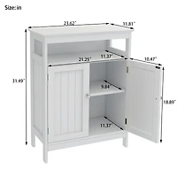 Streamdale Bathroom Standing Storage With Double Shutter Doors Cabinet