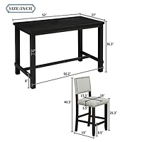 Streamdale 5-Piece Espresso Counter Height Dining Set