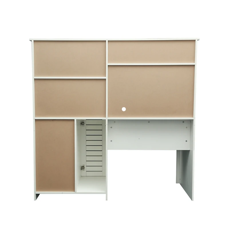 Simplie Fun Home Office Computer Desk With Hutch, Antiqued Finish