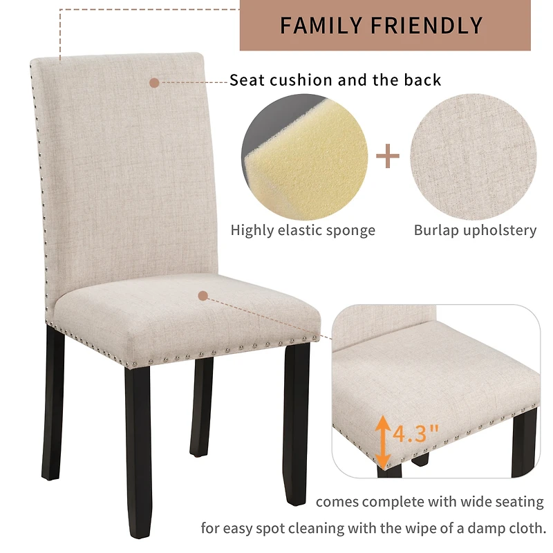 Streamdale Faux Marble 5-Piece Dining Set Table with 4 Thicken Cushion Dining Chairs Home Furniture, White/Light Gray+Black