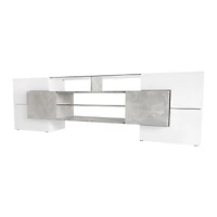 Modern Grey Tv Stand with Led Shelves