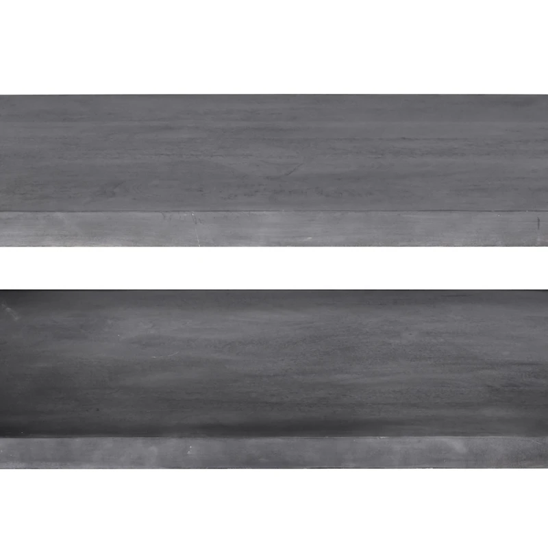Streamdale Furniture 58" Cube Shaped Wooden Coffee Table With Open Bottom Shelf, Charcoal Gray