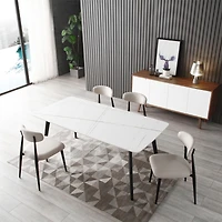 Porcelain Dining Table White 70"