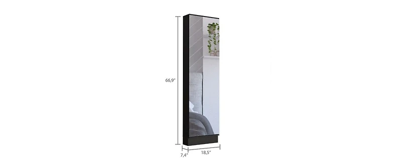 Streamdale Leto Shoe Cabinet with Mirror and Shelves