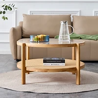 Streamdale Furniture Modern double-layer solid wood tea table