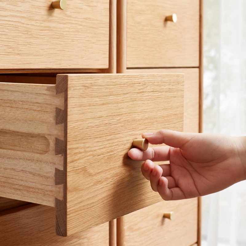 Streamdale Furniture Oak Bedside Storage Cabinet - Free-Standing, Four Drawers