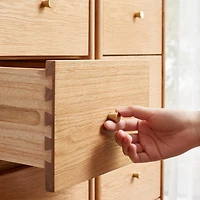 Streamdale Furniture Oak Bedside Storage Cabinet - Free-Standing, Four Drawers