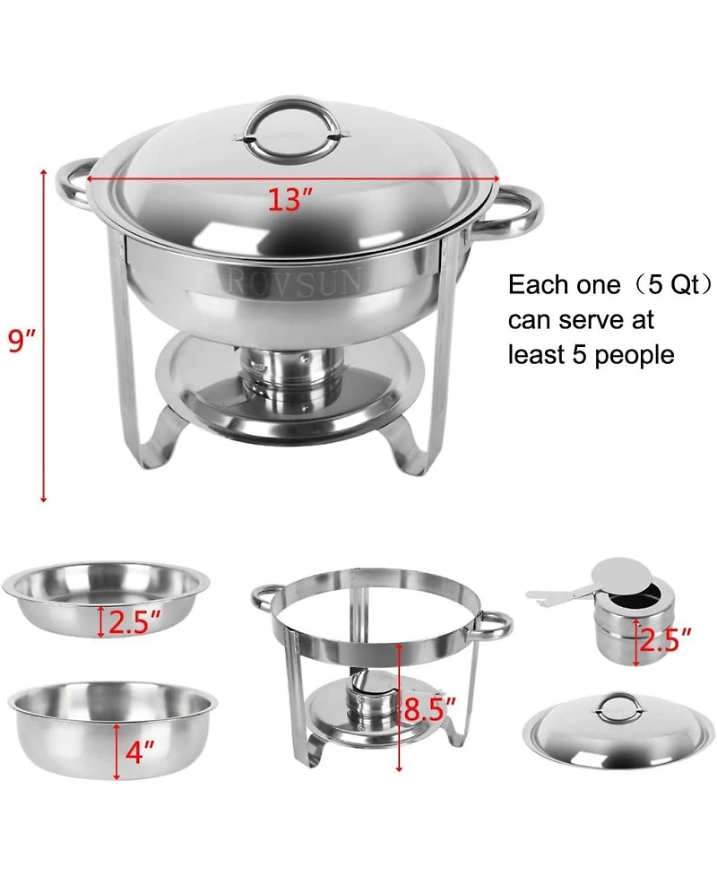 Simplie Fun Round Buffet Catering Dish For Home And Outdoor 2 Pcs/ Sets