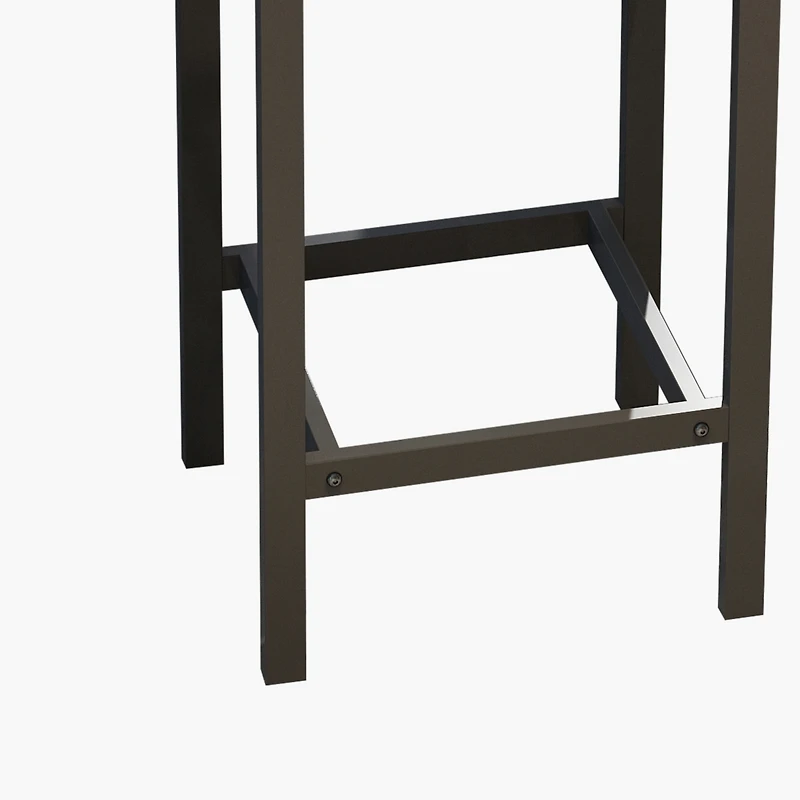 Simplie Fun Gray Modern Dining Table Set with 3 Stools