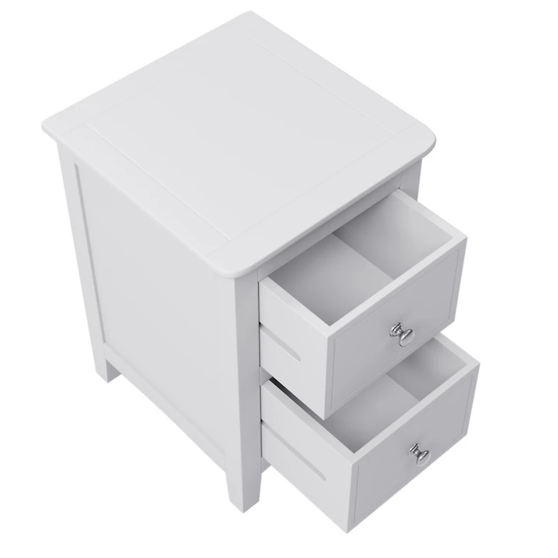 Streamdale 2 Drawers Solid Wood Nightstand End Table
