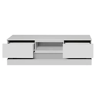 Streamdale 63 Inch Modern Tv Stand With Led Lights, High Glossy Front Tv Cabinet