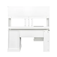 Streamdale Home Office Computer Desk With Hutch, Antiqued Finish