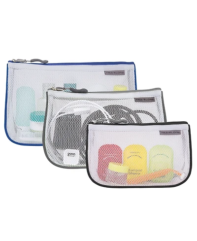 Travelon Set of 3 Assorted Piped Pouches