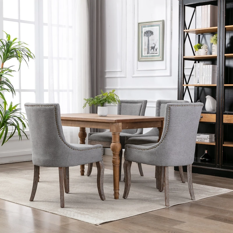 Streamdale Furniture Ultra Side Dining Chair, Thickened Fabric Chairs With Neutrally Toned Solid Wood