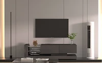 Streamdale Rgb Led Tv Console With Storage, Dimmable Lights