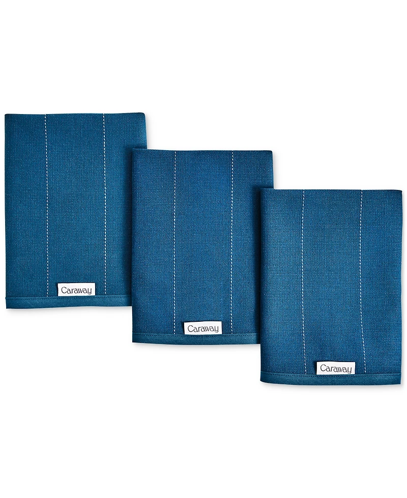Caraway 3-Piece Cotton Solid-Color Kitchen Towel Set