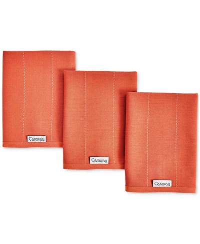Caraway 3-Piece Cotton Solid-Color Kitchen Towel Set