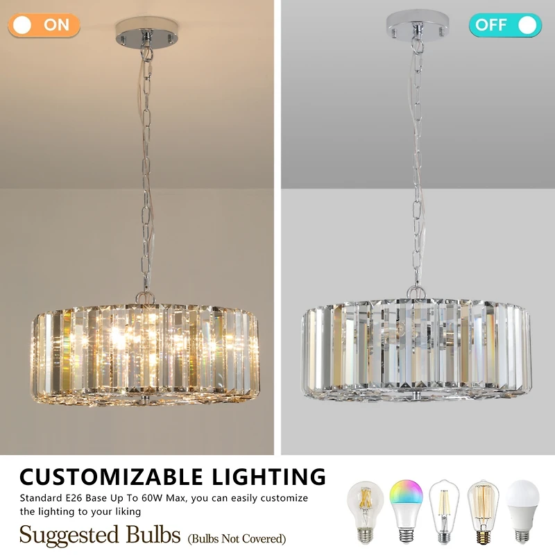 Streamdale Crystal Chandelier Round Luxury Lamp
