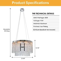 Streamdale Furniture Modern Crystal Chandelier For Living-Room Round Cristal Lamp Luxury Home Decor Light Fixture