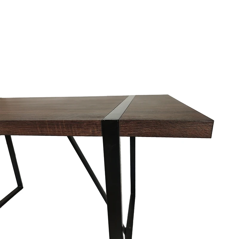 Streamdale 55" Rustic Industrial Mdf Walnut Dining Table