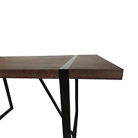 Streamdale 55" Rustic Industrial Mdf Walnut Dining Table