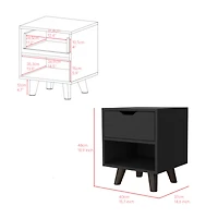 Simplie Fun Nightstand Carleen, Bedroom, Black