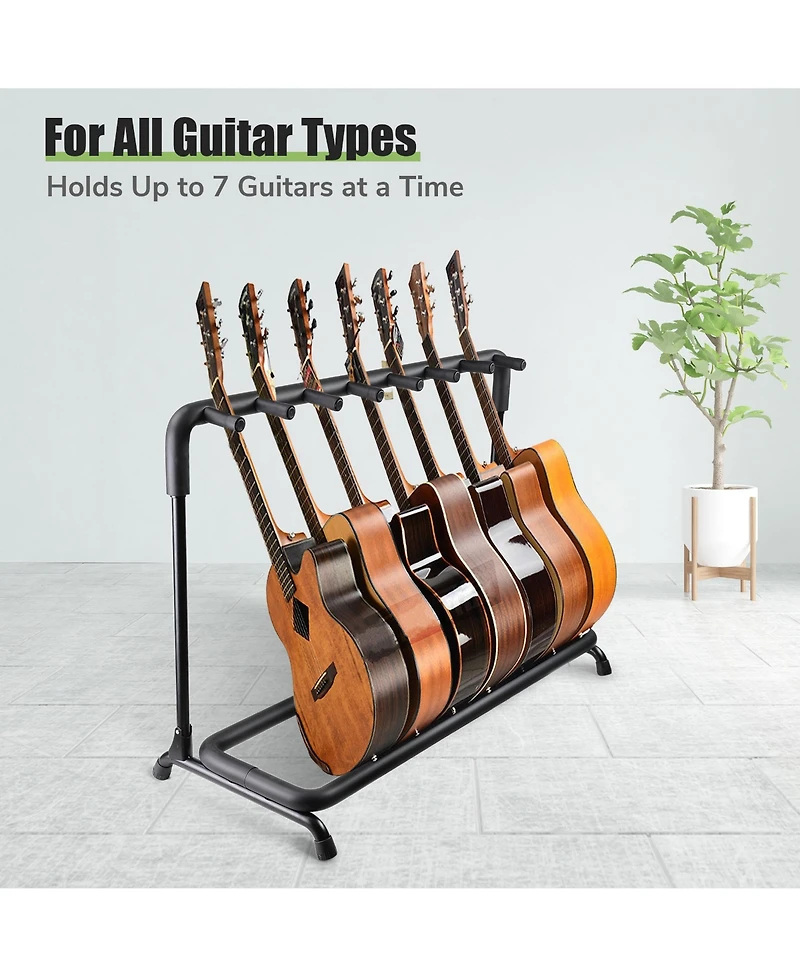 Yescom 7 Seven Holder Multi Guitar Folding Stand Band Stage Bass Acoustic Guitar Display Rack