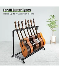 Yescom 7 Seven Holder Multi Guitar Folding Stand Band Stage Bass Acoustic Guitar Display Rack