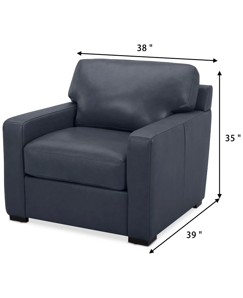 Radley 38" Leather Chair, Created for Macy's