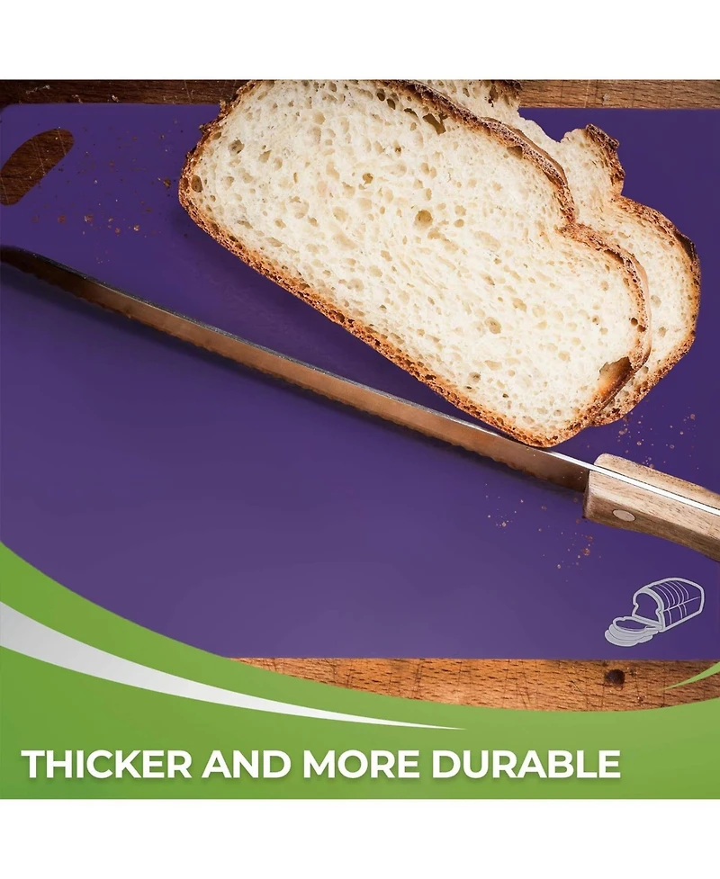 Extra Thick Plastic Cutting Boards - Flexible & Non-Slip, 6 Colors