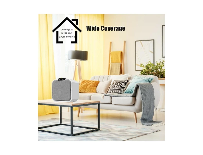 Compact Desktop Air Purifier with 2-in-1 Hepa Filter for Home or Office Use