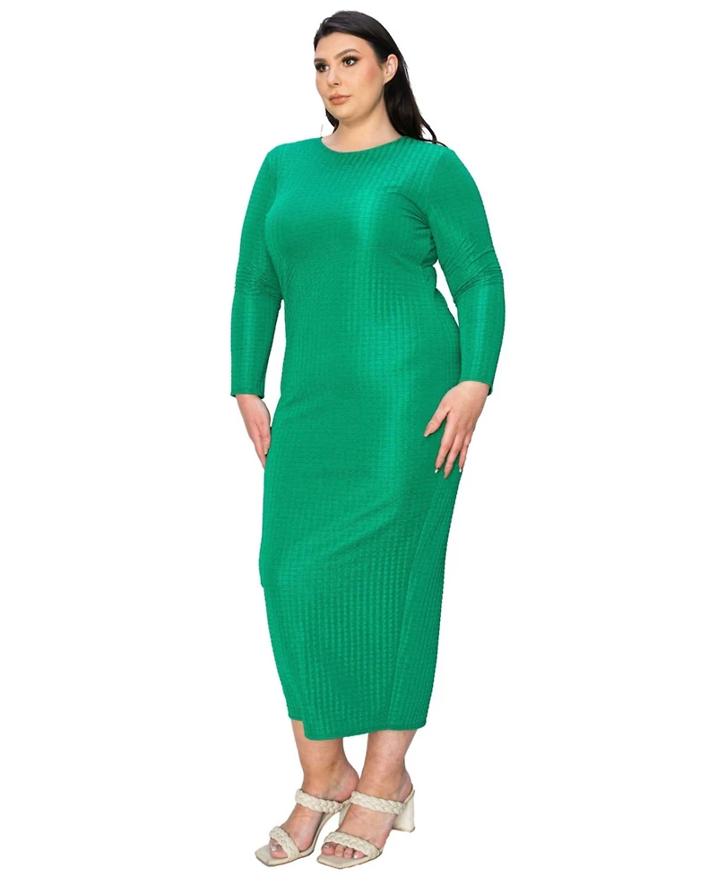L I V D Plus Kylo Textured Bodycon Dress