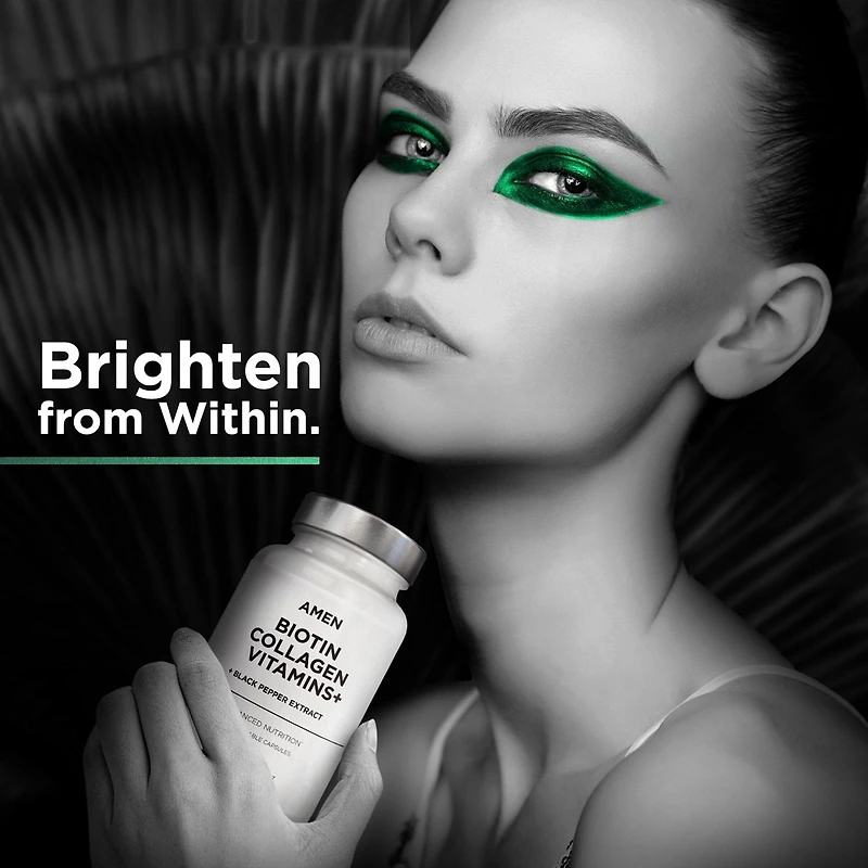 Amen Biotin Collagen Vitamins+ 10,000 mcg Biotin Supplement