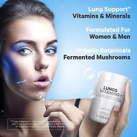 Codeage Lungs Vitamins, A, C, D, E, B6, Milk Thistle Lung Supplement, Zinc & Magnesium, Cordyceps, Reishi, Chaga, Poria, Tylophora, Ginger, Peppermint