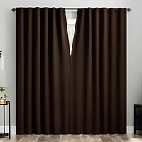 Aria Magnetic Closure Theater Grade 100% Blackout Back Tab Curtain Panel Pair