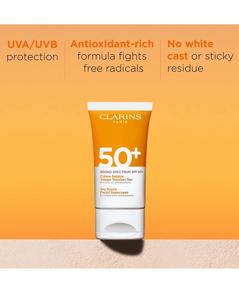 Clarins Dry Touch Facial Sunscreen Broad Spectrum Spf 50+, 1.7 oz.