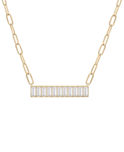Audrey by Aurate Nano Emerald Color Baguette Bar Pendant Necklace (1 ct. t.w.) in Gold Vermeil, 17" (Also in Nano White Sapphire Color, Nano Ruby Colo