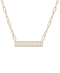 Audrey by Aurate Nano Emerald Color Baguette Bar Pendant Necklace (1 ct. t.w.) Gold Vermeil, 17" (Also White Sapphire Color, Ruby Colo