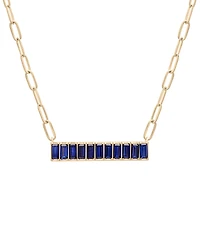 Audrey by Aurate Nano Emerald Color Baguette Bar Pendant Necklace (1 ct. t.w.) Gold Vermeil, 17" (Also White Sapphire Color, Ruby Colo