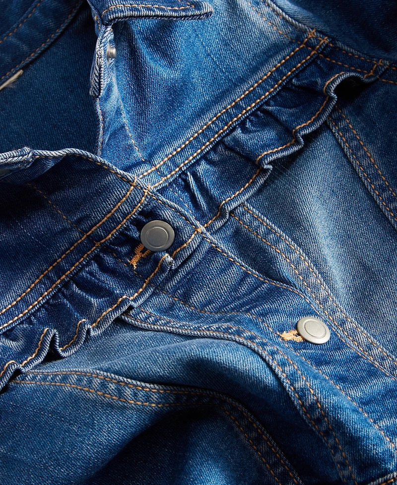 Baby Girls Ruffled-Trim Denim Jacket, Exclusively at Macy's