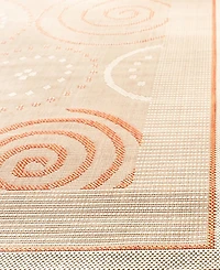 Manufacturer'S Closeout! Safavieh "Courtyard" Indoor/Outdoor CY1906-3201 Natural/Maroon Area Rug, 5' 3" x 7' 7"